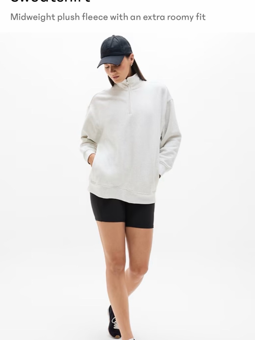 ATHLETA // Forever Fleece 1/4 Zip in Grey Heather